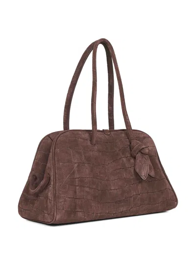 Jacquemus Womens Dark Brown Le Turismo Embossed Leather-suede Shoulder Bag In Multi