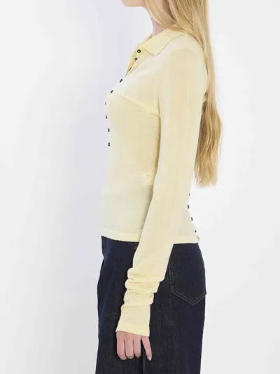 Jacquemus Merino Wool Polo Sweater Merino ml In Yellow