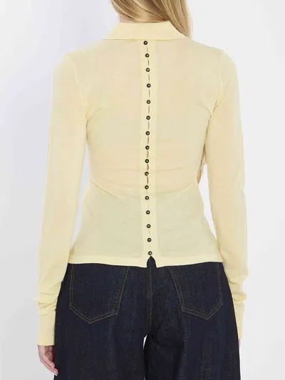 Jacquemus Merino Wool Polo Sweater Merino ml In Yellow