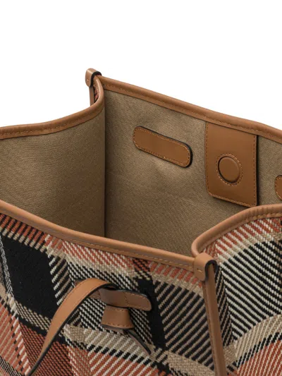 Gianni Chiarini Plaid Shopper Bag With Leather Trim