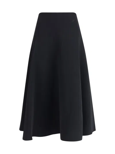 Jacquemus Women Black The Triangle Flared Maxi Skirt In Black