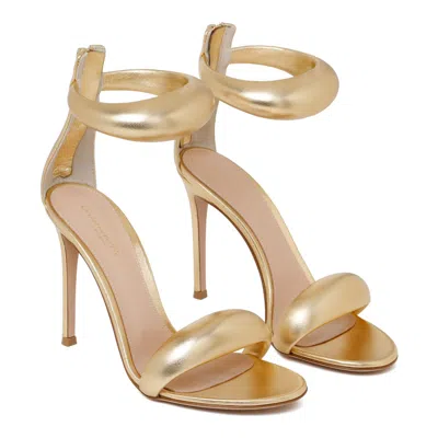 Gianvito Rossi Metallic Napa Ankle-cuff Stiletto Sandals In Gold