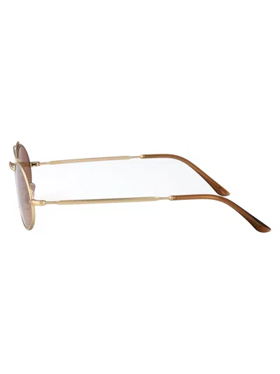 Giorgio Armani Matte Pale Gold Metal Sunglasses In Brown