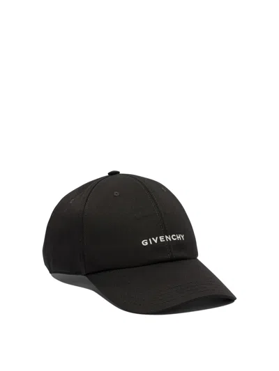 Givenchy Round Visor Cap With Embroidered Logo In Black