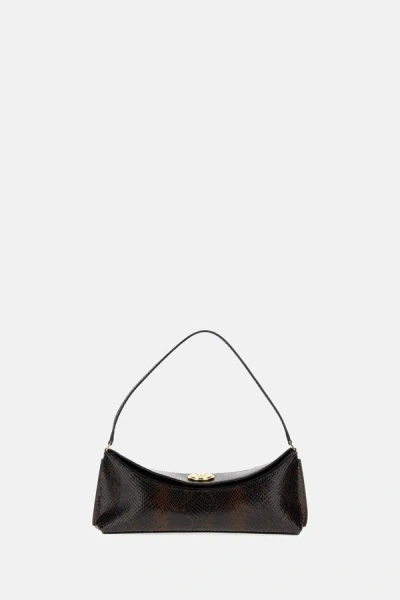 Jacquemus Le Calisso Snake-embossed Leather Shoulder Bag In Brown