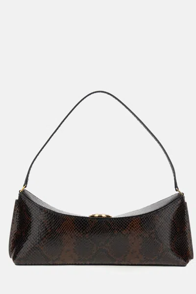 Jacquemus Le Calisso Snake-embossed Leather Shoulder Bag In Brown