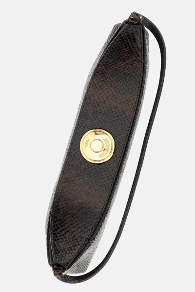 Jacquemus Le Calisso Snake-embossed Leather Shoulder Bag In Brown