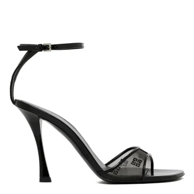 Givenchy Black Stitch 4g Mesh Heeled Sandals In Black