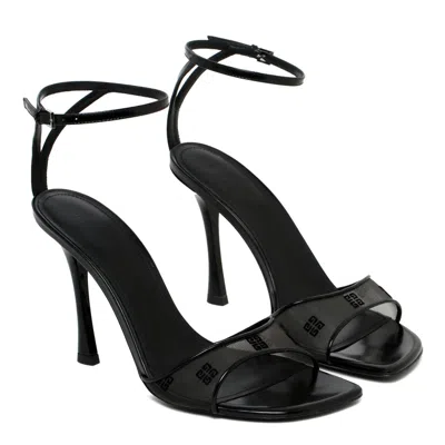 Givenchy Black Stitch 4g Mesh Heeled Sandals In Black