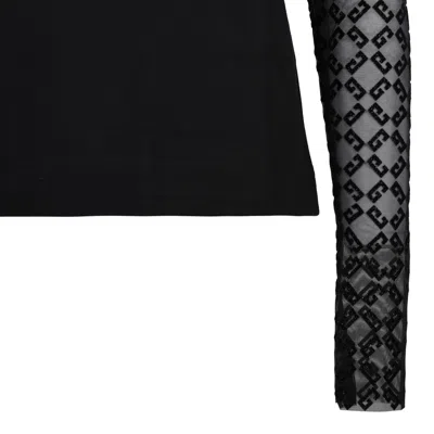 Givenchy Black Silvery Cotton T-shirts And Polos In Black
