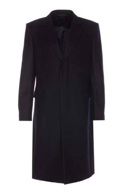 Givenchy Blue Virgin Wool Coats In Black