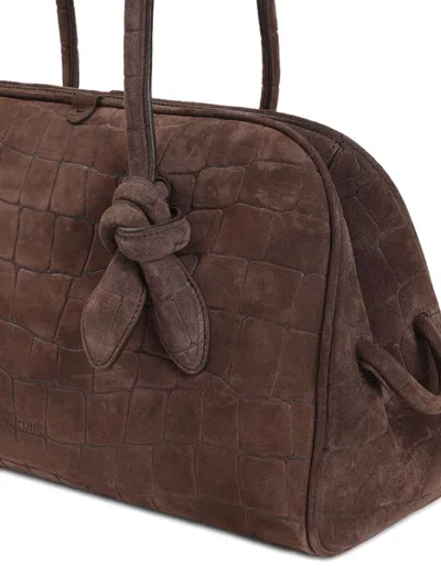 Jacquemus Womens Dark Brown Le Turismo Embossed Leather-suede Shoulder Bag In Multi