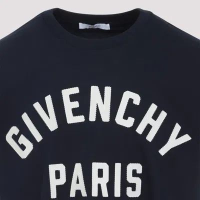 Givenchy Navy Short-sleeved T-shirt With Logo In Blue