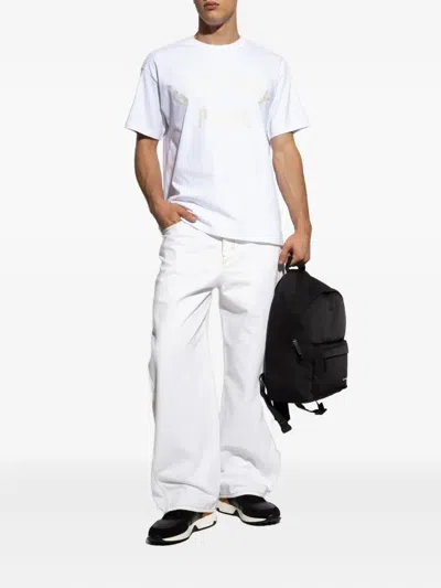 Givenchy White T-shirt With Maxi Logo On The Front In Cotton Man