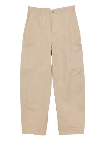 Givenchy High-waisted Wide-leg Trousers With Side Pockets In Neutral