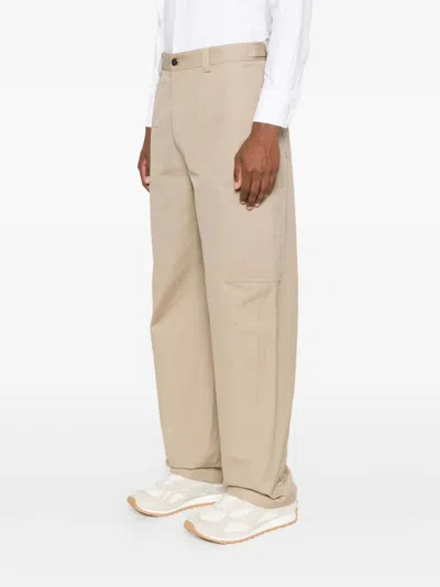 Givenchy High-waisted Wide-leg Trousers With Side Pockets In Neutral