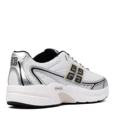 Givenchy White Silvery Polyester Sneakers In White