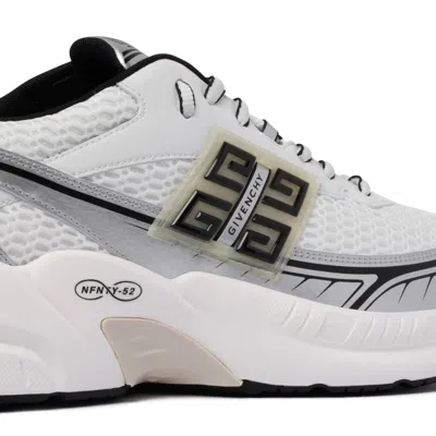 Givenchy White Silvery Polyester Sneakers In White