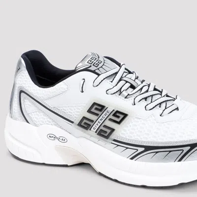 Givenchy White Silvery Polyester Sneakers In White