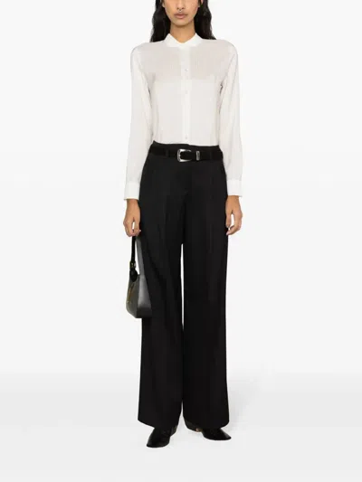 Golden Goose Wool Gabardine Wide Leg Trousers In Black