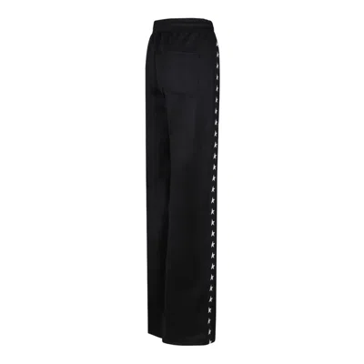 Golden Goose Wide Leg Trousers Star Pattern In Black