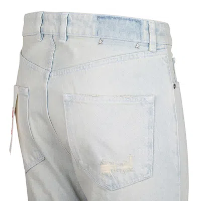 Golden Goose Distressed Logo Patch Jeans In Blue