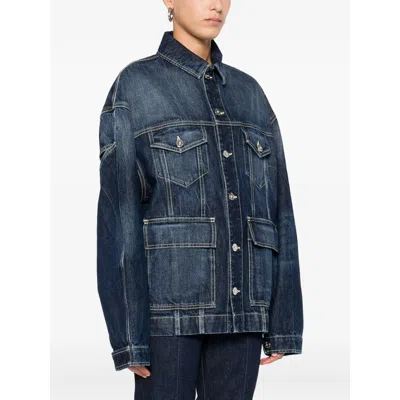 Jean Paul Gaultier Drop-shoulder Denim Jacket In Blue