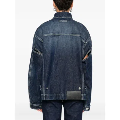 Jean Paul Gaultier Drop-shoulder Denim Jacket In Blue