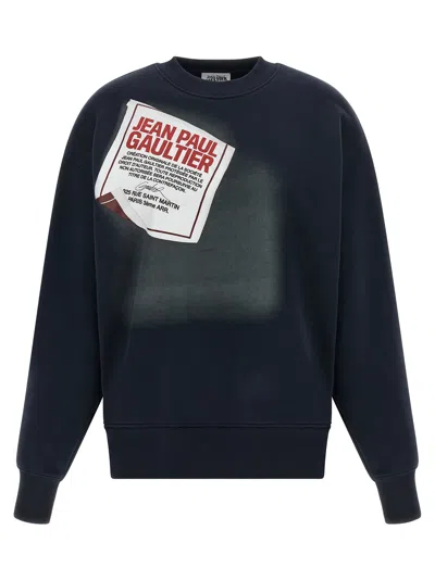 Jean Paul Gaultier The Blue Gaultier Label Sweatshirt Blue In Blue