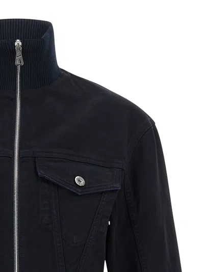 Jean Paul Gaultier The Slit Denim Puffer Jackets Blue In Black