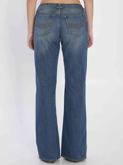 Jean Paul Gaultier Zipped Trousers Featuring Flared Legs In Blue