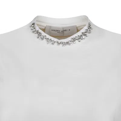 Golden Goose Vintage White Cotton T-shirts And Polos In White