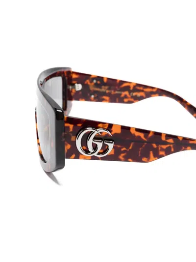Gucci Rectangular Havana Sunglasses Women In Brown