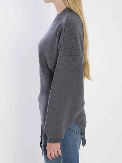 Jean Paul Gaultier Women Pullover With Lingerie Garter In Gray