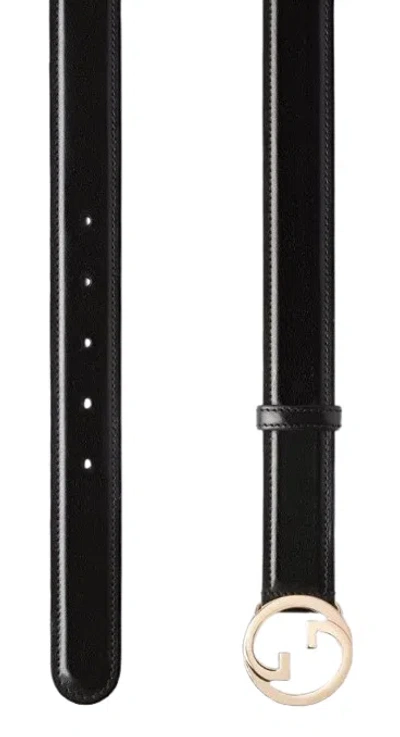 Gucci Black Leather Belts In Black