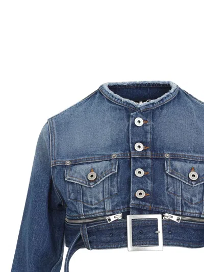 Jean Paul Gaultier Women Super Cropped Denim Jacket In Blue
