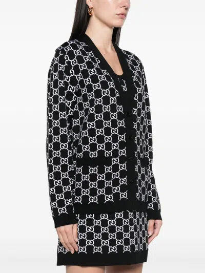 Gucci Black Wool Blend Sweater In Multi