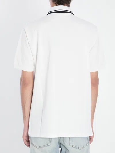 Gucci White Cotton Polo Shirt In White