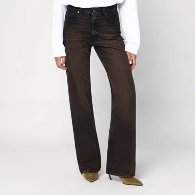 Haikure Brown Vintage Effect Korea Jeans In Brown