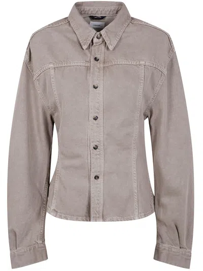 Haikure Button-detailed Cotton Shirt In Neutral
