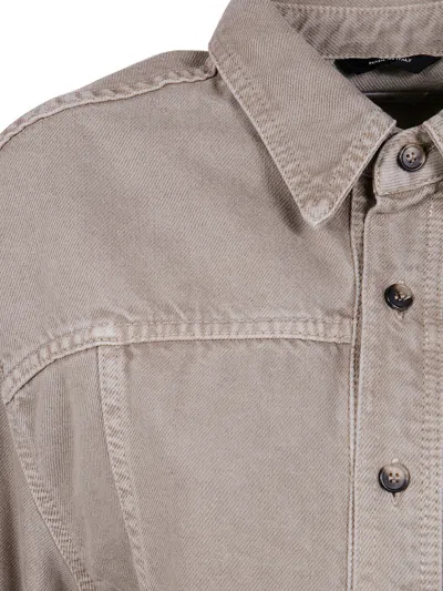 Haikure Button-detailed Cotton Shirt In Neutral