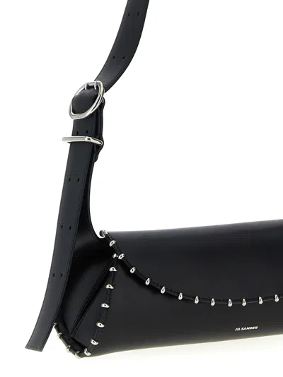Jil Sander Women 'cannolo' Small Shoulder Bag In Black