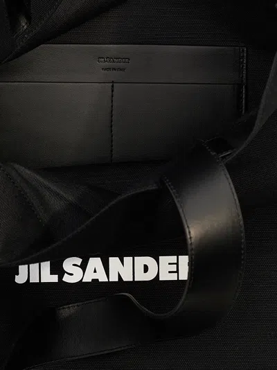 Jil Sander Borsa Shopping In Tela Nera Donna In Black
