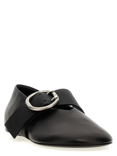Jil Sander Women Buckle Ballet Flats In Black