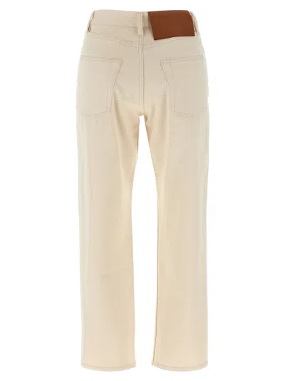 Jil Sander Japanese Denim Jeans With Rivet Accents In White