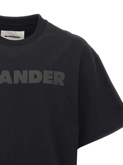 Jil Sander Logo Cotton T-shirt In Black