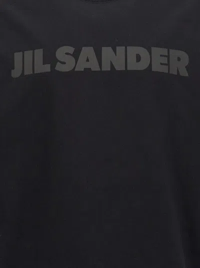 Jil Sander Logo Cotton T-shirt In Black