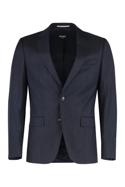 Hugo Boss Wool Suit In Blue
