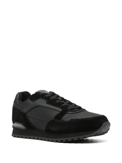 Hugo Boss Leather Sneakers In Black
