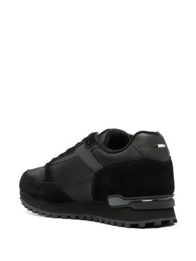 Hugo Boss Leather Sneakers In Black